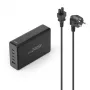 Stacja ładowania HAMA 201977, 240 W łącznie, 4× USB-C, 1× USB-A, czarna