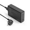 Stacja ładowania HAMA 201977, 240 W łącznie, 4× USB-C, 1× USB-A, czarna