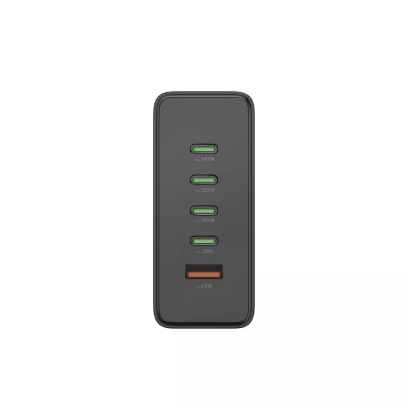 Stacja ładowania HAMA 201977, 240 W łącznie, 4× USB-C, 1× USB-A, czarna