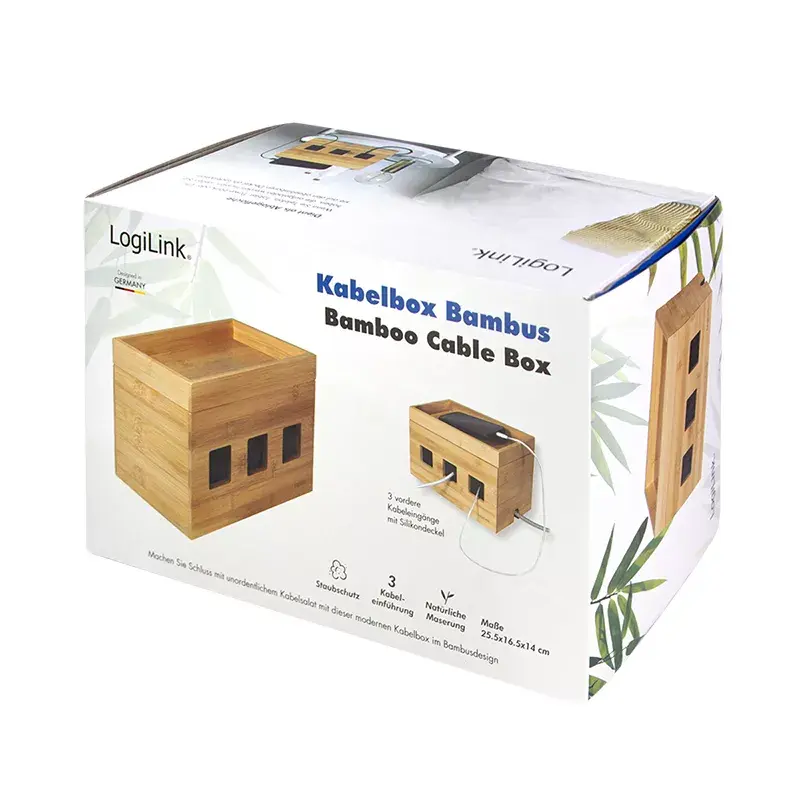 Osłona na przedłużacz LogiLink KAB0076 Wood 140x255x165 mm