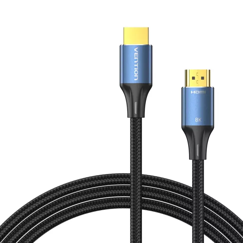 Kabel HDMI Vention 8K 48Gbps HDMI 2.1 Pleciony Bawełniany Męski-Męski 1 m Niebieski Aluminium