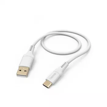 Hama Elastyczny kabel USB USB 2.0 1,5 m USB A USB C Biały