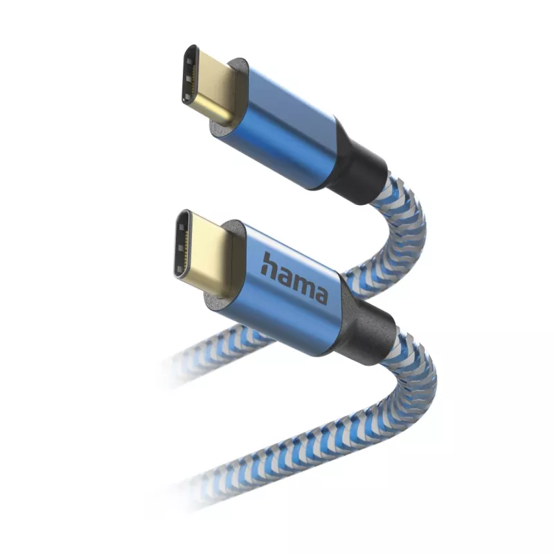 Kabel USB Hama Reflective USB 2.0 1,5 m USB-C niebieski