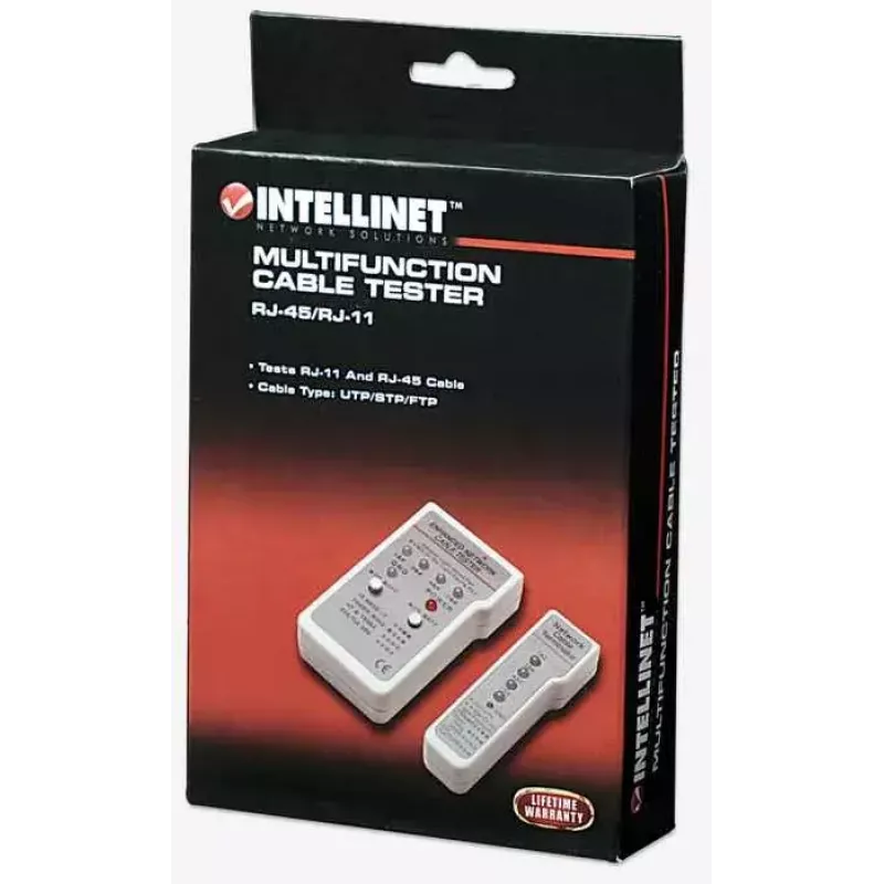 Intellinet Multifunction kabel Tester, RJ-45 i RJ-11, UTP/STP/FTP, ekranowane i nieekranowane