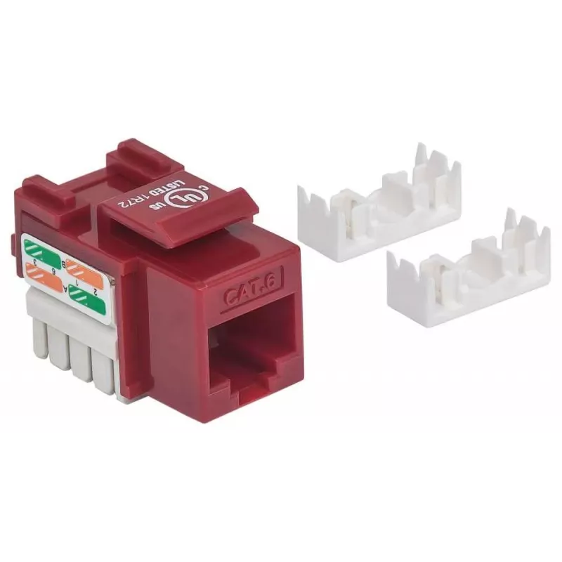 Intellinet Keystone Jack, Cat6, UTP, Punch-down, Czerwony