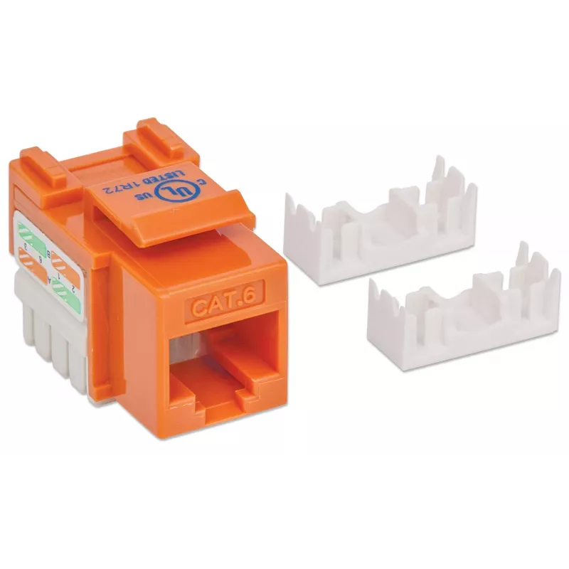Intellinet Keystone Jack, Cat6, UTP, do zaciskania, pomarańczowy