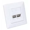 Intellinet 2-Port Cat6 10G Shielded RJ45 Wall Plate Flush Mount with Faceplate, STP, Signal biały RAL9003