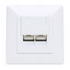 Intellinet 2-Port Cat6 10G Shielded RJ45 Wall Plate Flush Mount with Faceplate, STP, Signal biały RAL9003