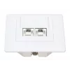 Intellinet 2-Port Cat6 10G Shielded RJ45 Wall Plate Flush Mount with Faceplate, STP, Signal biały RAL9003