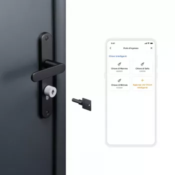 Klucz do inteligentnego zamka Netatmo NDL-K1U, szerokość 58 mm, głębokość 23 mm, waga 20 g