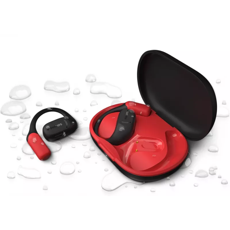 Słuchawki Philips 6000 series TAA6709BK/00 zestaw słuchawkowy True Wireless Stereo (TWS) z zaczepem na ucho Sportowe Bluetooth Czarny, Czerwony