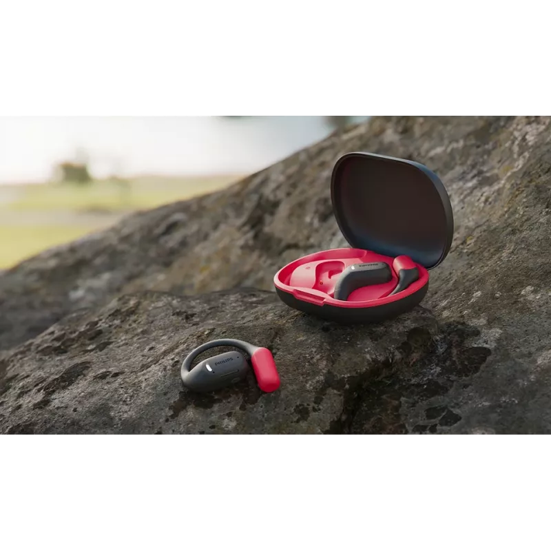 Słuchawki Philips 6000 series TAA6709BK/00 zestaw słuchawkowy True Wireless Stereo (TWS) z zaczepem na ucho Sportowe Bluetooth Czarny, Czerwony