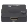 Przełącznik HDMI Manhattan 2-portowy, 1080p, łączy 2 źródła HDMI z 1 wyświetlaczem, przełączanie automatyczne i ręczne (przycisk), nie wymaga zewnętrznego zasilania, czarny, gwarancja 3 lata