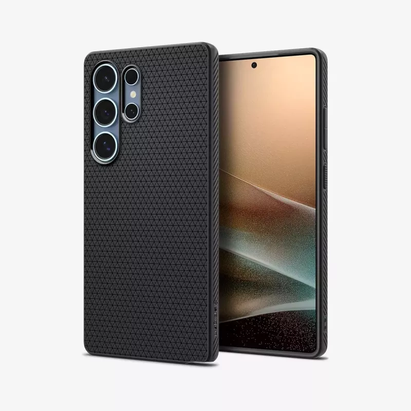 Spigen Galaxy S25 Ultra Case Liquid Air Matte Czarny Cover Samsung Galaxy S25 Ultra 6.9 inch