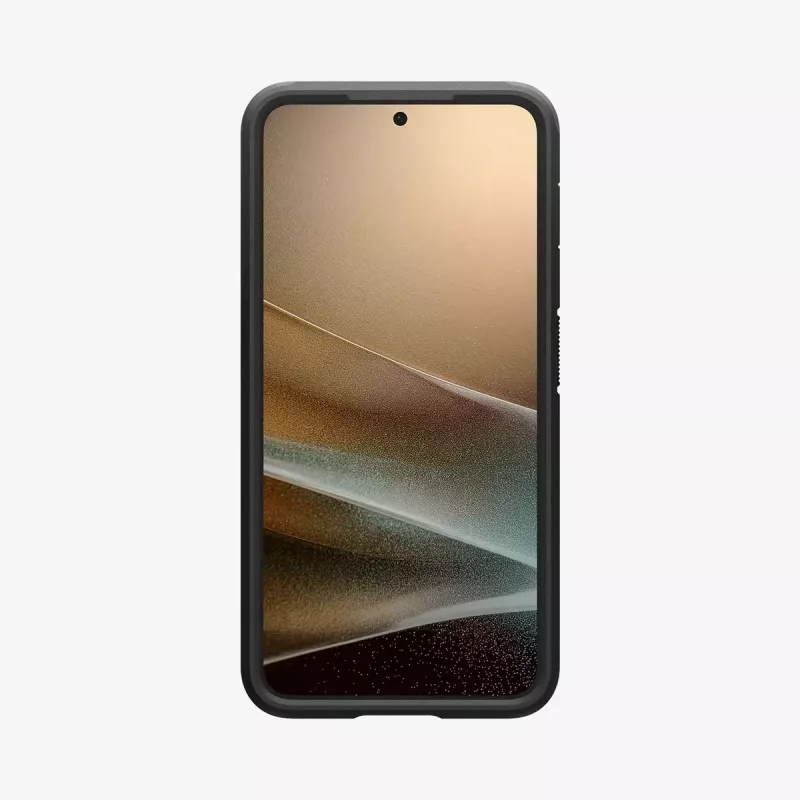 Spigen Galaxy S25 Case Tough Armor AI czarny pokrowiec ze stojakiem biurkowym