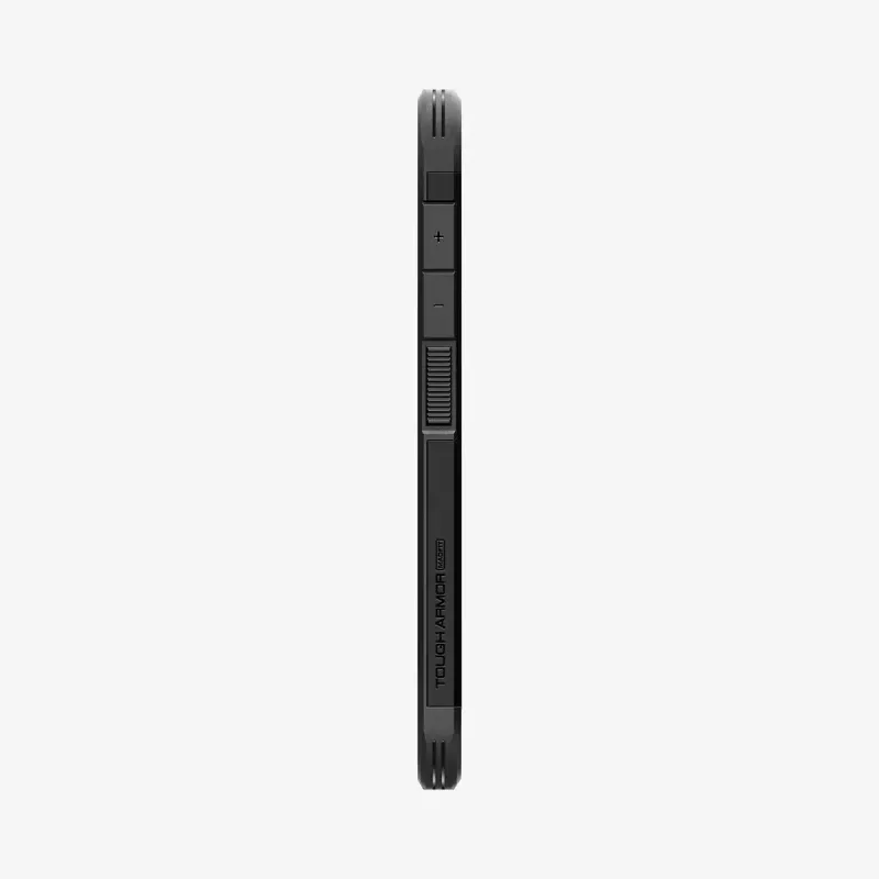 Spigen Galaxy S25 Case Tough Armor AI czarny pokrowiec ze stojakiem biurkowym