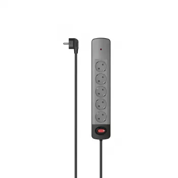 Hama 00223056 power extension 1.5 m 5 AC outlet(s) Indoor Czarny, szary