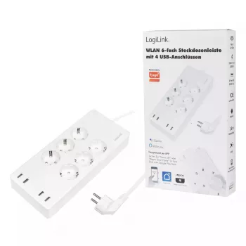 LogiLink Wi-Fi Smart Socket outlet 6-drożne CEE 7/3 4x USB