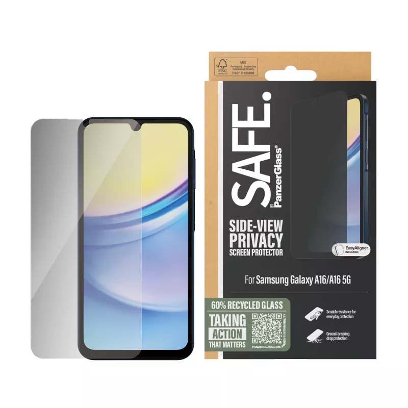 PanzerGlass SAFE. by ® Folia ochronna prywatności Samsung Galaxy A16 | A16 5G | Ultra-Wide Fit