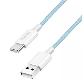 Kabel LogiLink USB 2.0 Typu-C C/M na A/M 60W niebieski 1,5 m