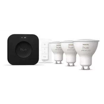 Philips Hue White and colour ambience Zestaw startowy: 3 żarówki GU10 + ściemniacz + Bridge Pro