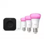 Zestaw startowy Philips Hue White and Colour Ambience — 3 inteligentne żarówki E27, ściemniacz, Bridge Pro, Bluetooth/Zigbee