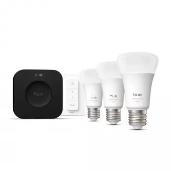 Zestaw startowy Philips Hue White and Colour Ambience — 3 inteligentne żarówki E27, ściemniacz, Bridge Pro, Bluetooth/Zigbee