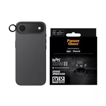PanzerGlass Hoops Ceramic II ochrona obiektywu aparatu iPhone Air odporna na zarysowania i wstrząsy czarna