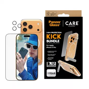 Etui ochronne PanzerGlass CARE Feature Kick 3w1 do iPhone 17 Pro ze szklaną osłoną obiektywu