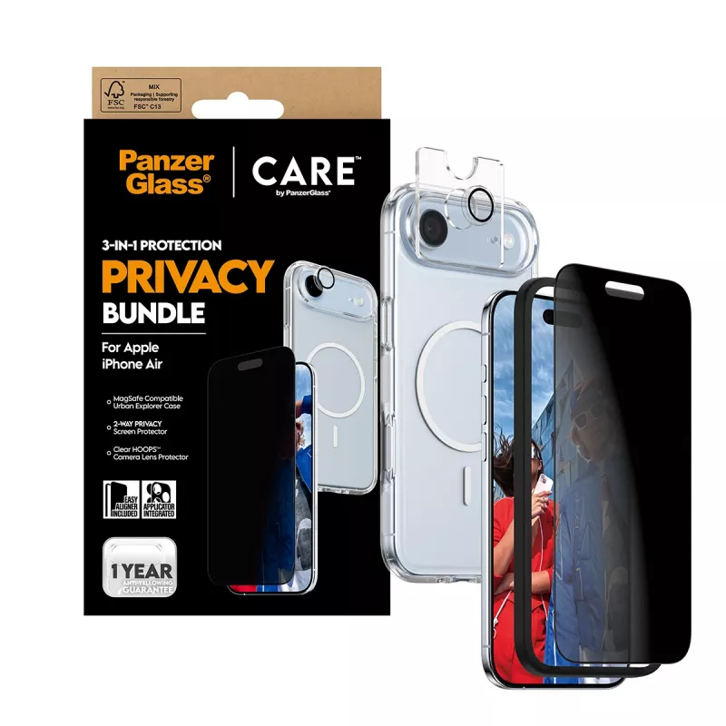 Etui ochronne PanzerGlass CARE dla iPhone 17 Air — Prywatność 3-w-1