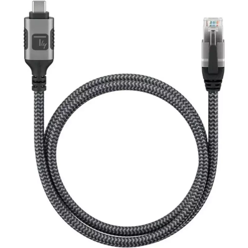 Kabel sieciowy TECHLY USB-C do Gigabit Ethernet RJ45, Cat6, 3 m, USB 3.2 Gen 1, F/UTP, czarny