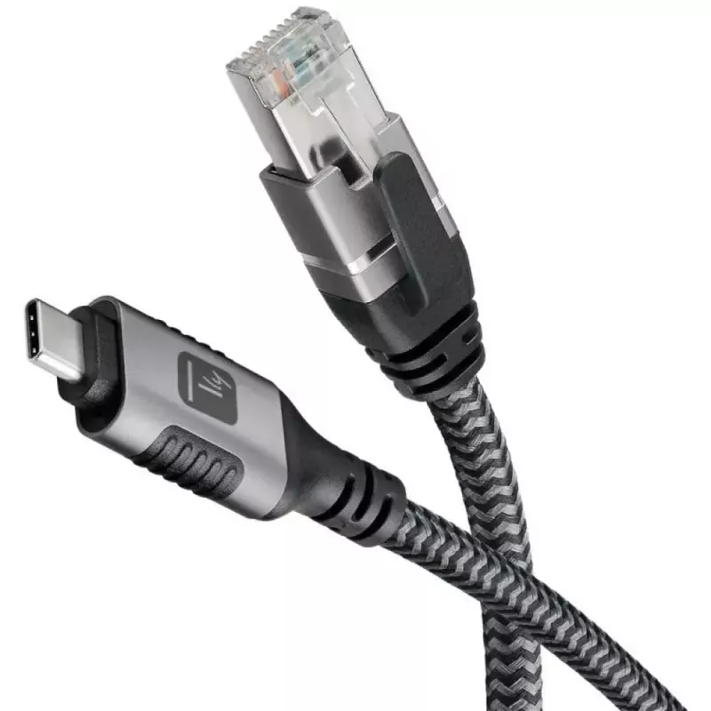 Kabel sieciowy TECHLY USB-C do Gigabit Ethernet RJ45, Cat6, 3 m, USB 3.2 Gen 1, F/UTP, czarny