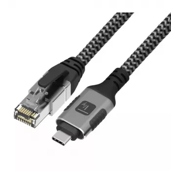 Kabel sieciowy TECHLY USB-C do Gigabit Ethernet RJ45, Cat6, 3 m, USB 3.2 Gen 1, F/UTP, czarny
