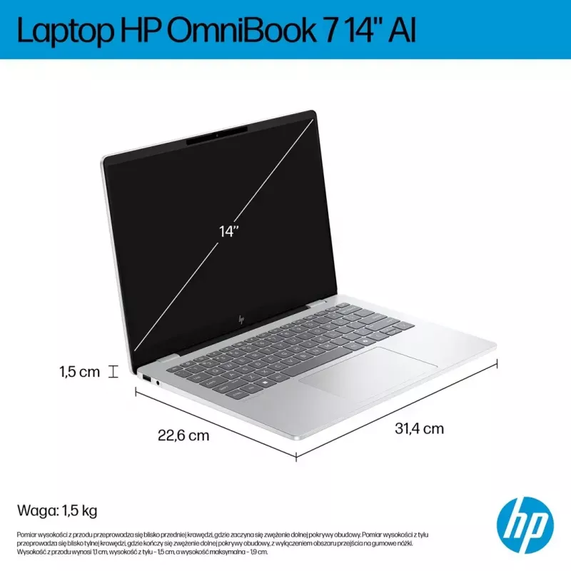 Laptop HP OmniBook 7 AI 14-fr0003nw 14 cali Intel Core i5 16 GB RAM 512 GB SSD