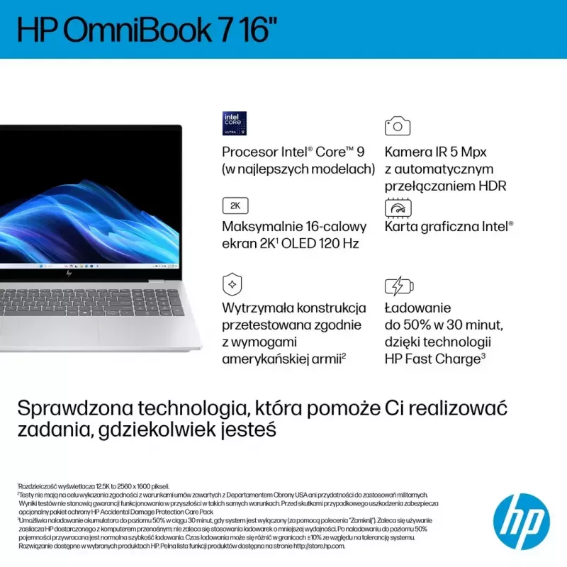 Laptop HP OmniBook 7 16-az0222nw 16 cali Core 5 210H 16 GB 512 GB Win11 Home