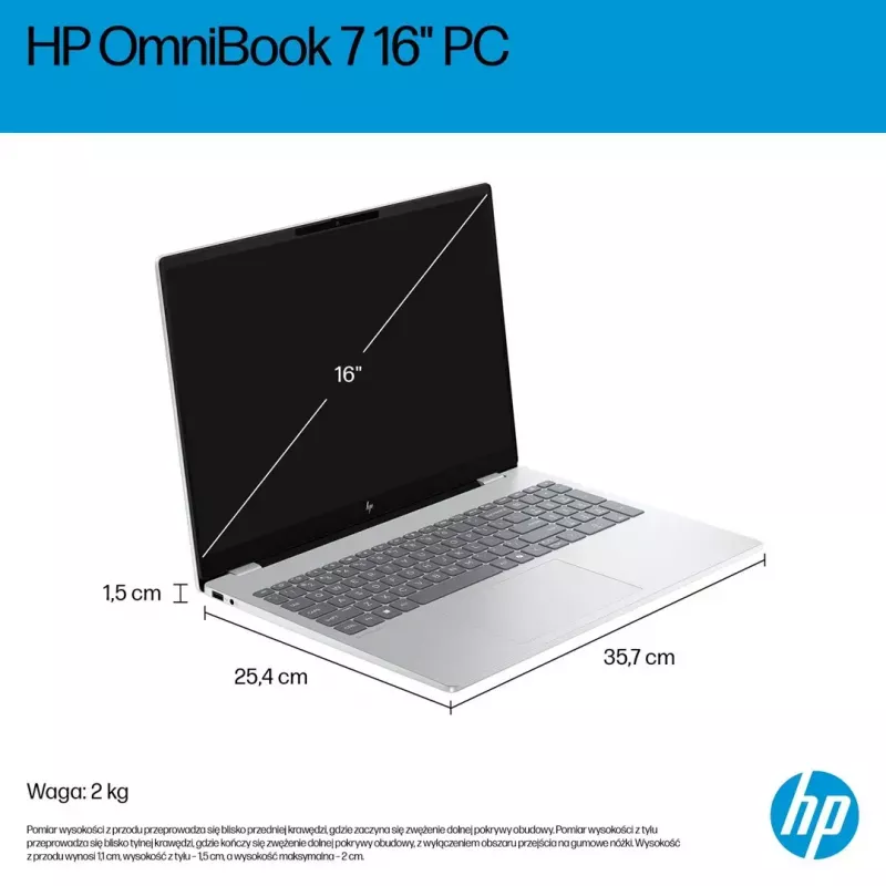 Laptop HP OmniBook 7 16-az0222nw 16 cali Core 5 210H 16 GB 512 GB Win11 Home