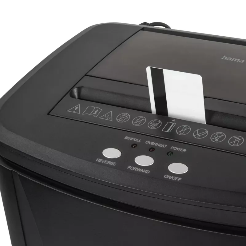 Niszczarka Hama Safe Auto M1200, cięcie mikro, 60 dB, 22,5 cm, czarna