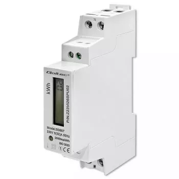Jednofazowy licznik energii elektrycznej QOLTEC 50887 230 V LCD cienki