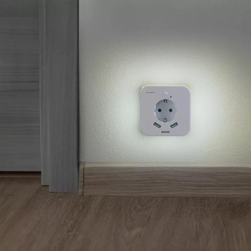 Lampka nocna do gniazdka Hama 00223507 ciepła biel LED 3000K
