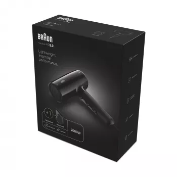 Suszarka do włosów Braun HD2.0 2000W Czarna Przewód 1,95 m