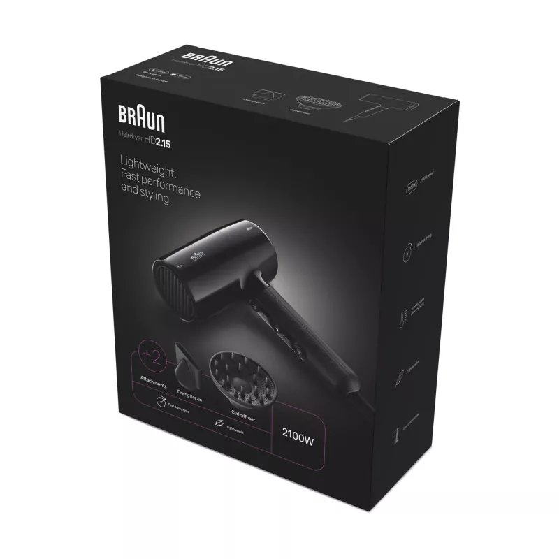 Suszarka do włosów Braun HD2.15 2100 W czarna