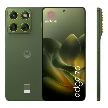 Smartphone Motorola edge 70 — 6,7 cala P-OLED, Snapdragon 7 Gen 4, 12 GB RAM, 512 GB, Dual SIM, 4800 mAh, Zielony, IP68/IP69
