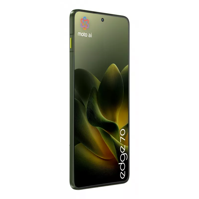 Smartphone Motorola edge 70 — 6,7 cala P-OLED, Snapdragon 7 Gen 4, 12 GB RAM, 512 GB, Dual SIM, 4800 mAh, Zielony, IP68/IP69