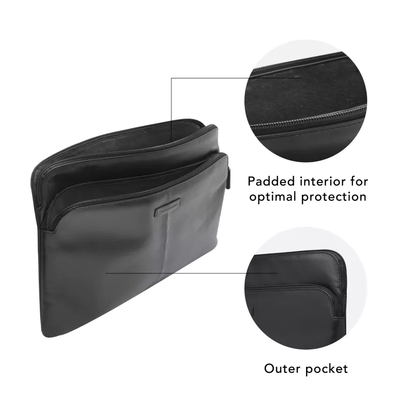 Etui rękaw d bramante dbramante1928 Skagen Pro+ do MacBook Pro 14 cali / do 14 cali – Czarny, 35,6 cm, 1 kieszeń przednia
