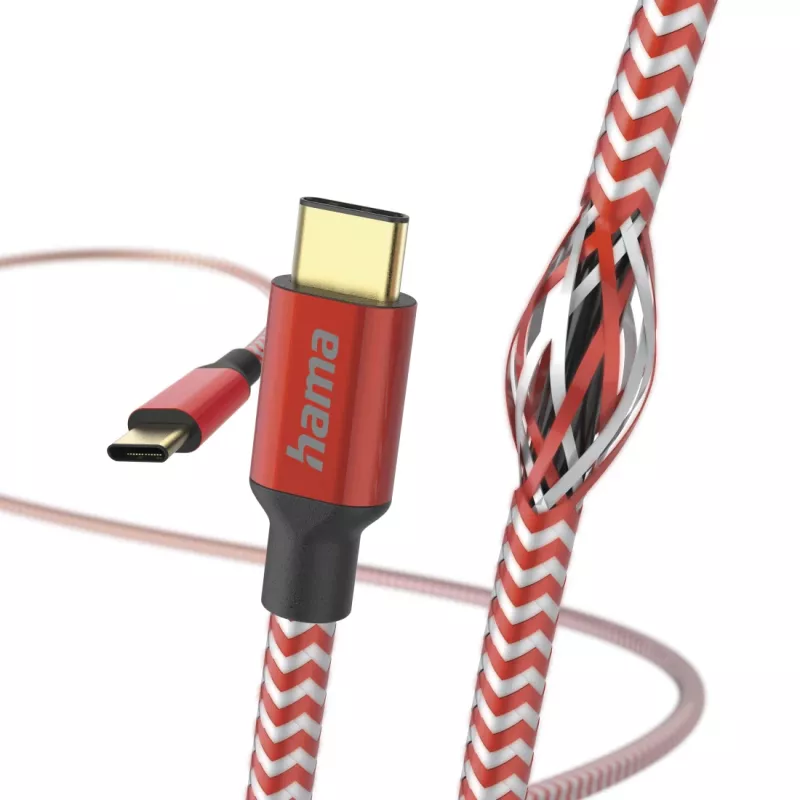 Hama Reflective kabel USB USB 2.0 1,5 m USB C Czerwony