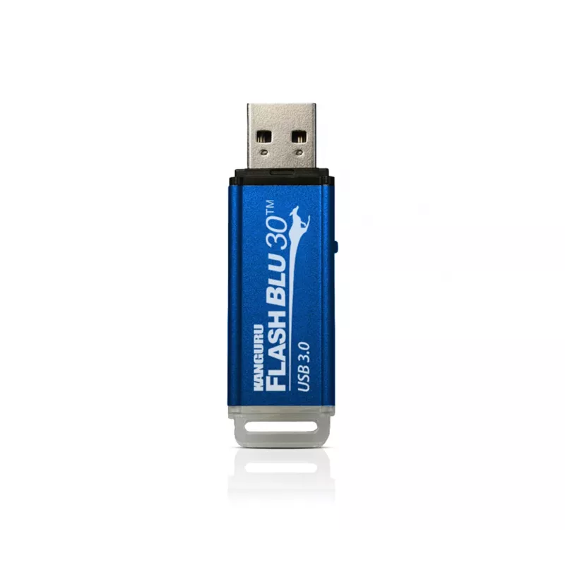 Kanguru FlashBlu30 SuperSpeed USB3.0 64 GB | Bezpieczny pendrive | Fizyczny przełącznik ochrony przed zapisem | Kompatybilny z Windows „Ready Boost”