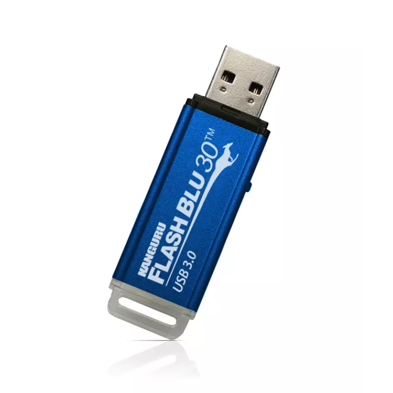 Kanguru FlashBlu30 SuperSpeed USB3.0 64 GB | Bezpieczny pendrive | Fizyczny przełącznik ochrony przed zapisem | Kompatybilny z Windows „Ready Boost”