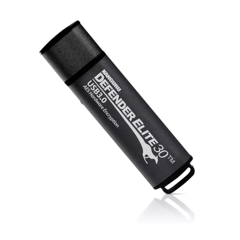 Kanguru Defender Elite30™ USB 3.0 128 GB | Bezpieczny pendrive | Certyfikat FIPS 197, 256-bitowe szyfrowanie sprzętowe AES (tryb XTS) | Zgodność z TAA |
