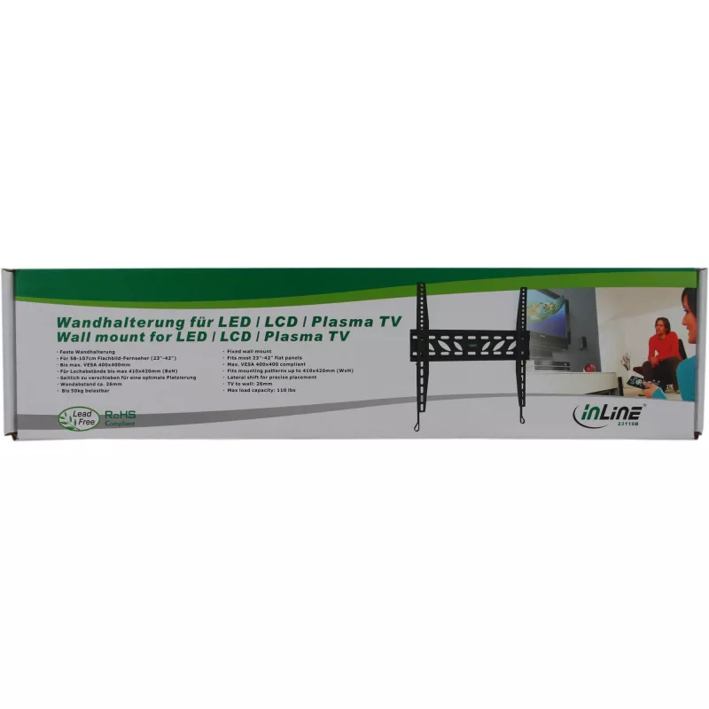Uchwyt ścienny InLine do TFT / LED / Plasma 81-140cm 32 cale-55 cali maks. 50kg