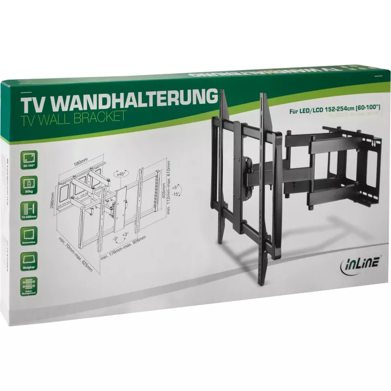 Uchwyt ścienny do telewizora InLine 23111A do TFT LCD LED Plasma 60-100 cali